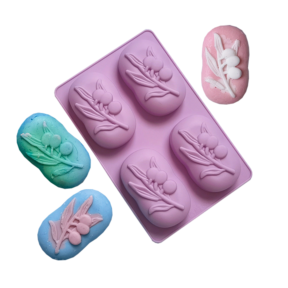 Candle Making Experience - 4 Cavities Oval Olive Tree Silicone