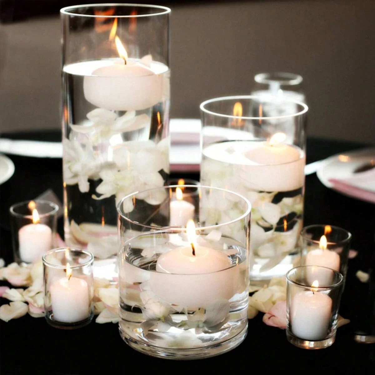 Candle Making Glass Jars - Cylinder Glass Cup Candlestick Wedding Transparent