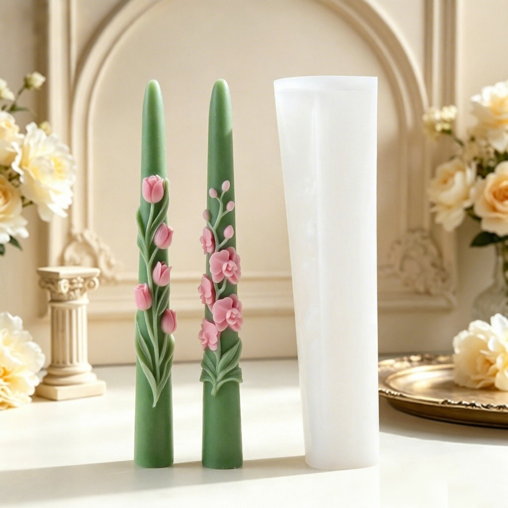 Candle Making Experience - Long Pole Flower Taper Candle Silicone