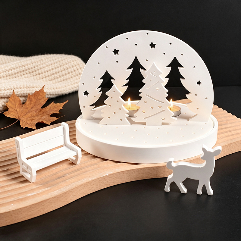 Candle Making Design - Christmas Elk Tealight Candle Holder Silicone