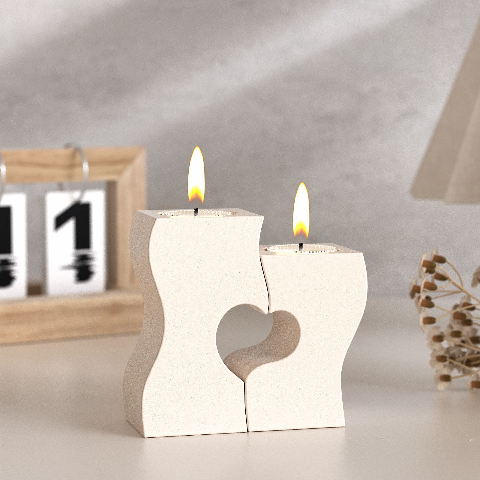 Candle Making Design - S Heart Candlestick Silicone Molds DIY