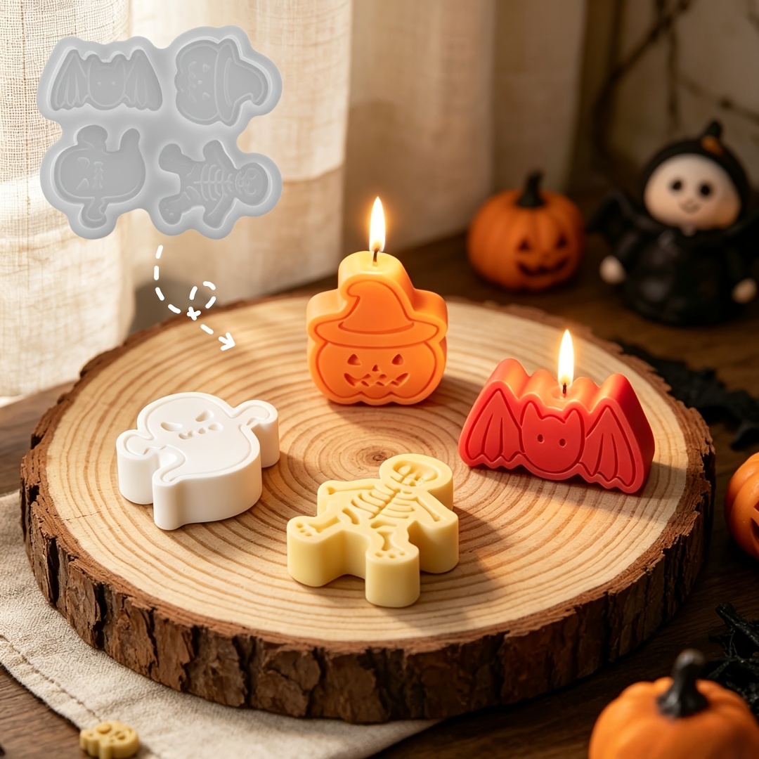 Candle Making Design - 4-cavity silicone resin mold set for