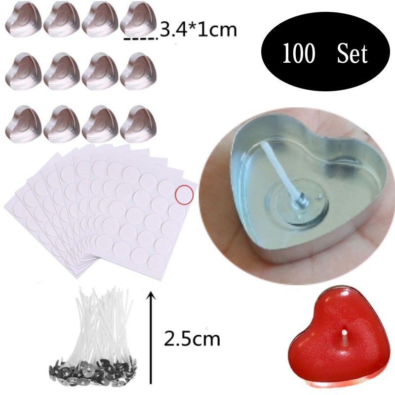 100 Sets Heart shaped Empty Al - Candle Making Experience review and price