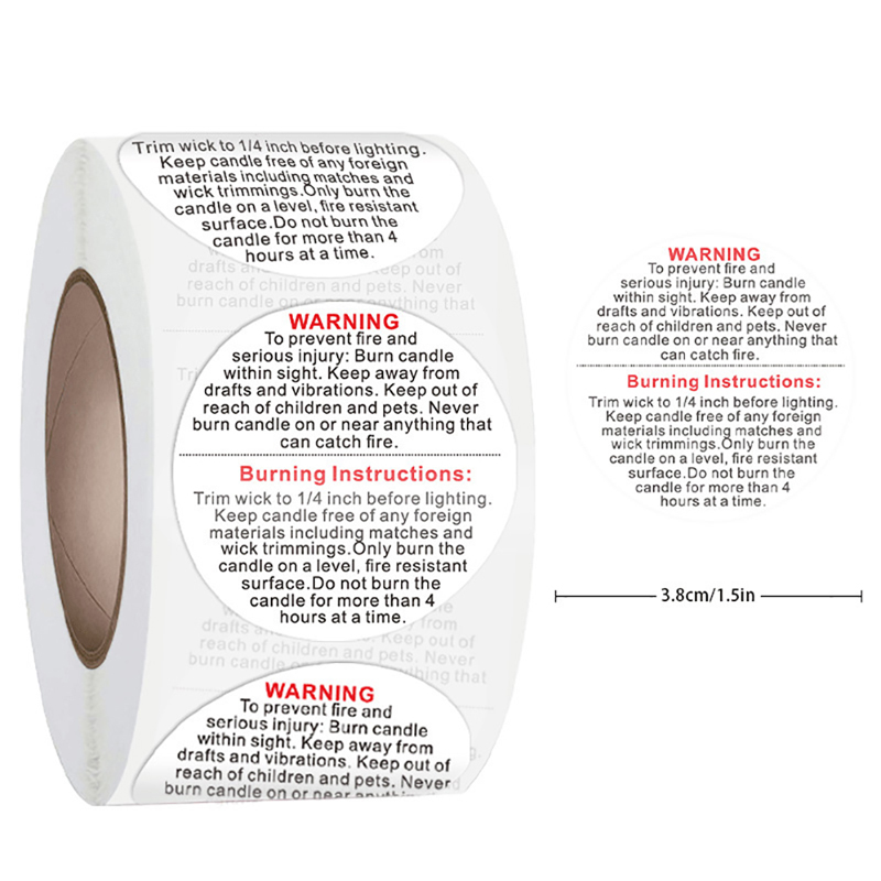 【New】500pcs/roll Candle Warnin - Candle Warning Label review and price