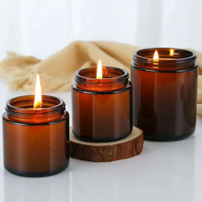 Glass Candle Jars, 4oz Amber R - Candle Making Glass Jars review and price