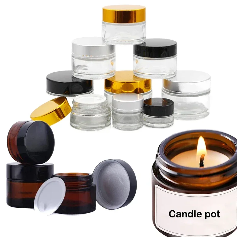 5Pcs 5g-100g Mini Amber Round  - Candle Making Glass Jars review and price