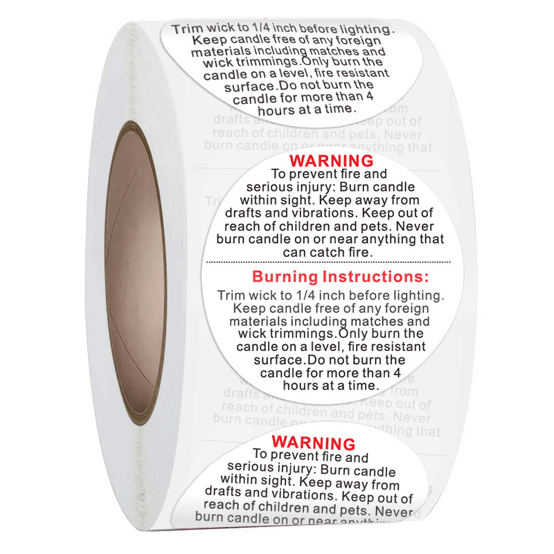 100-500pcs 1inch English Warni - Candle Warning Label review and price