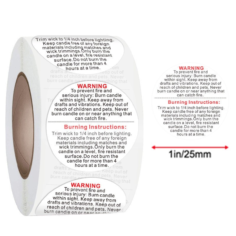 500Pcs White Candle Warning La - Candle Warning Label review and price