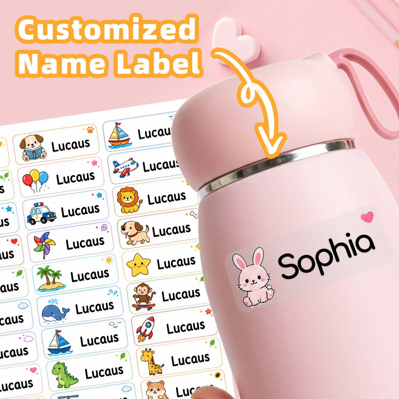 1-500PCS Custom Cartoon Name S - Candle Warning Label review and price