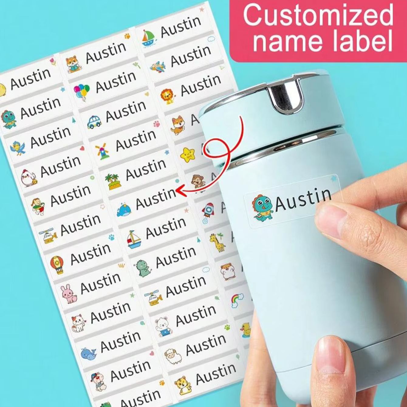 1-500PCS Custom Cartoon Name S - Candle Warning Label review and price