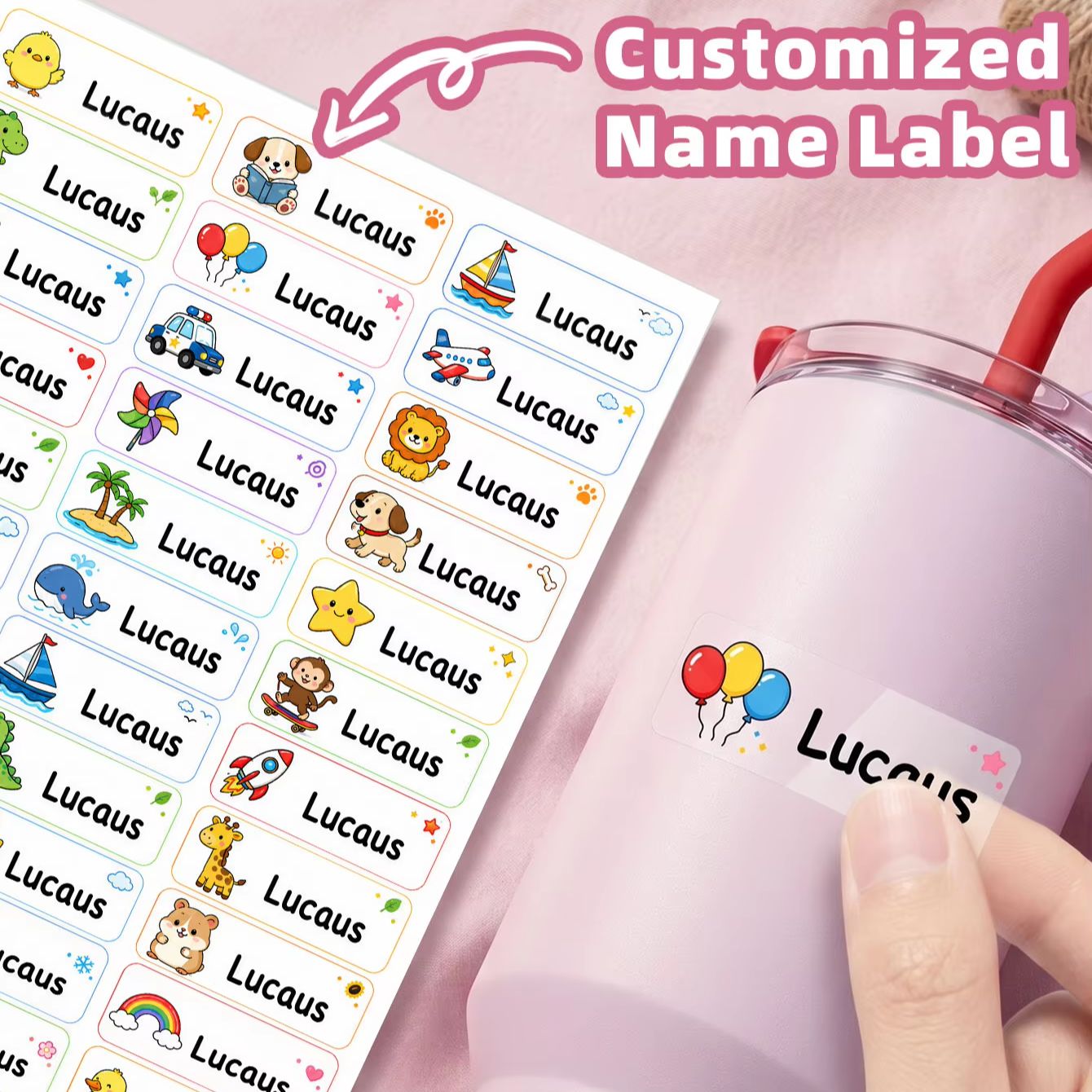 1-500PCS Custom Cartoon Name S - Candle Warning Label review and price