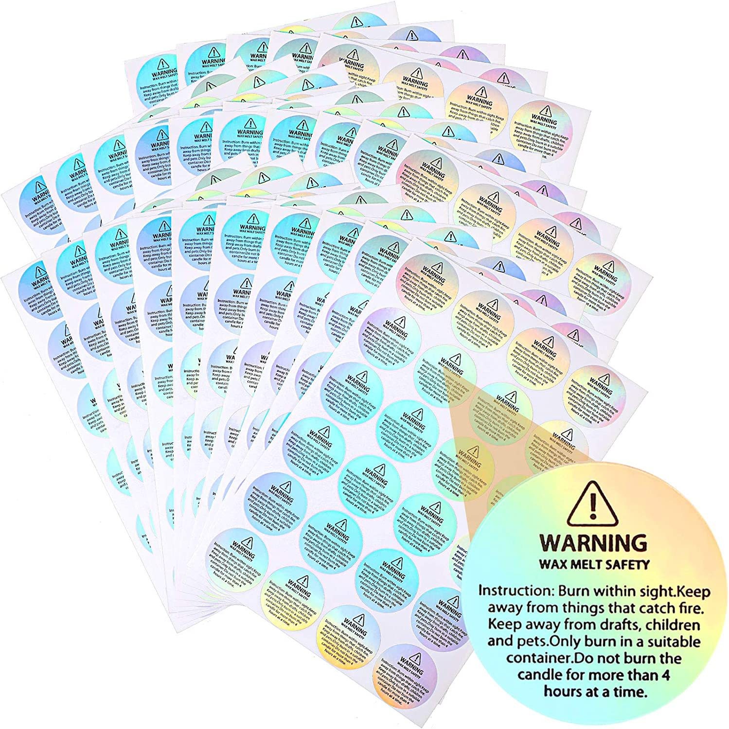 Holographic 96 Pcs Candle Warn - Candle Warning Label review and price