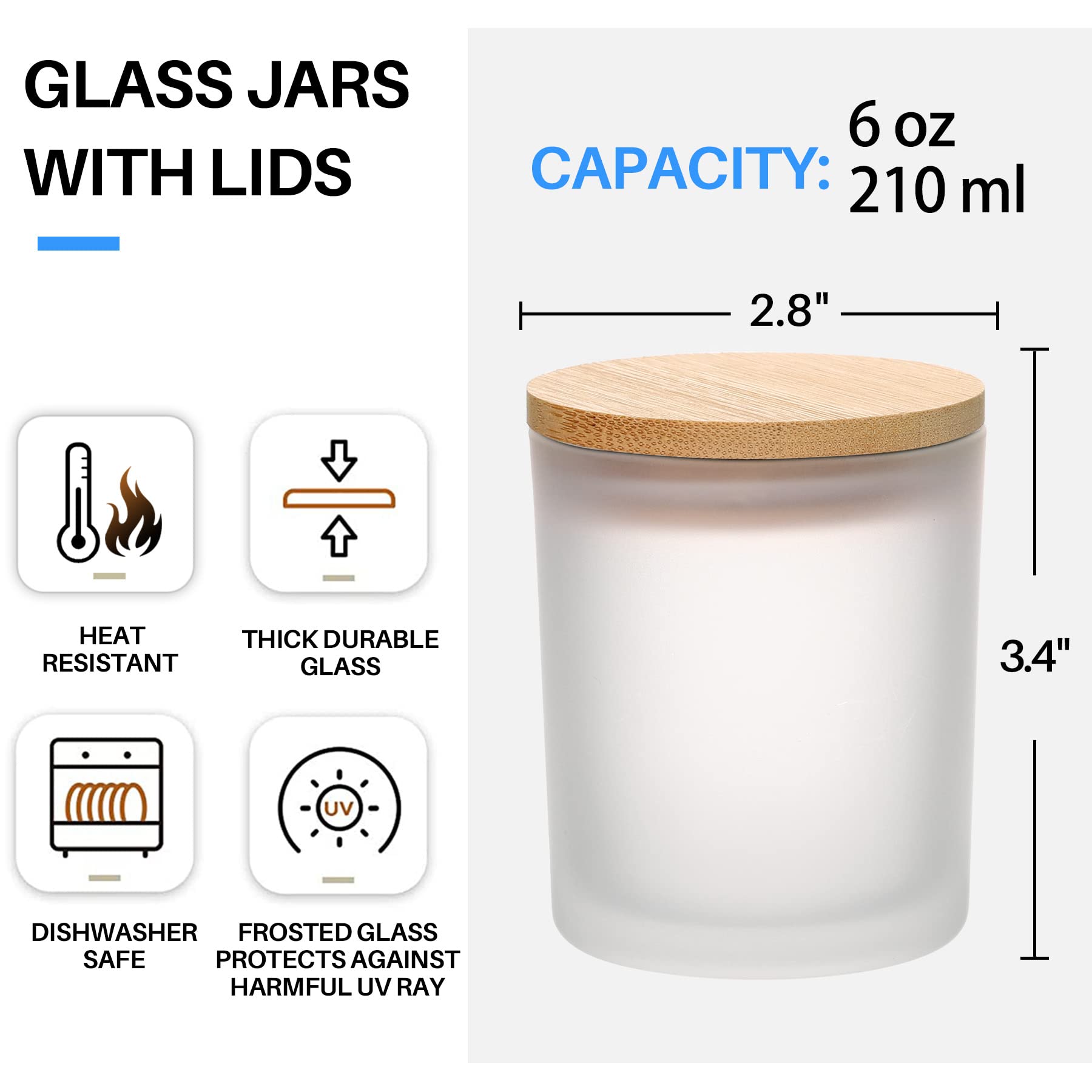 6-Pack 6OZ Frosted Amber Glass - Candle Making Glass Jars review and price