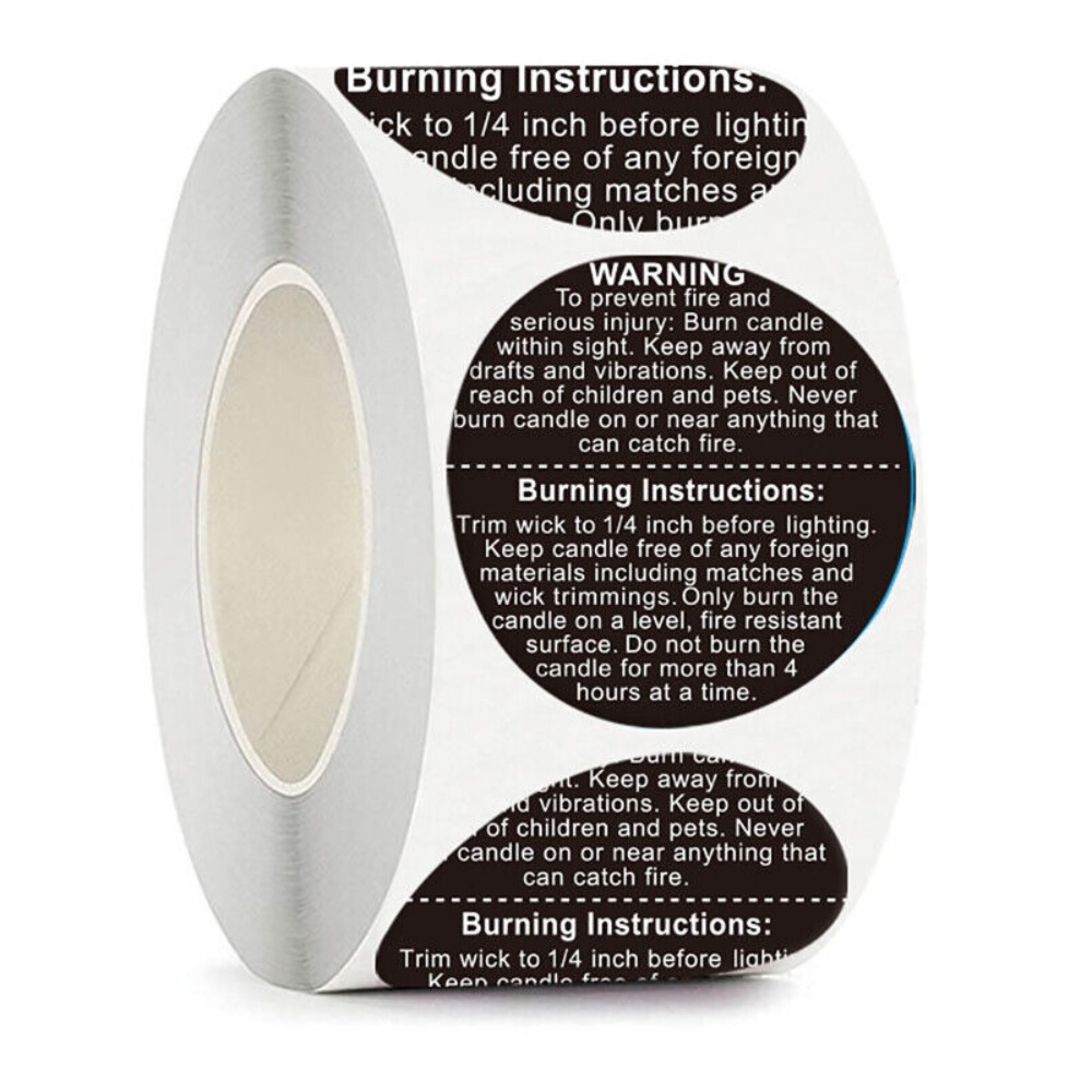 Self-adhesive Label Candle Jar - Candle Warning Label review and price