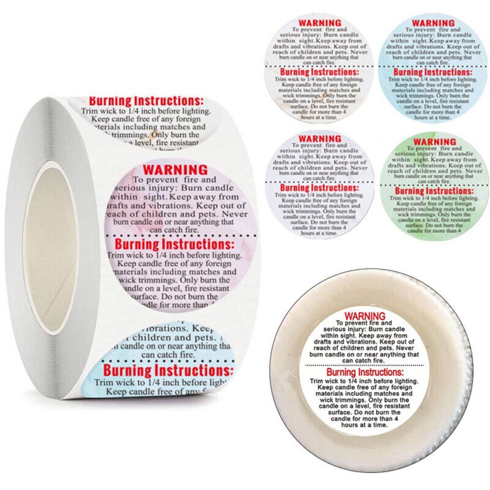 Self-adhesive Label Candle Jar - Candle Warning Label review and price