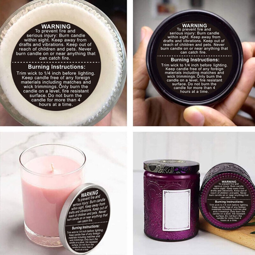 Self-adhesive Label Candle Jar - Candle Warning Label review and price